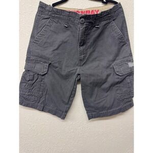 UNIONBAY Survivor Mens 32 Black Cargo Shorts Y186F3D Utility 100% Cotton Y2K